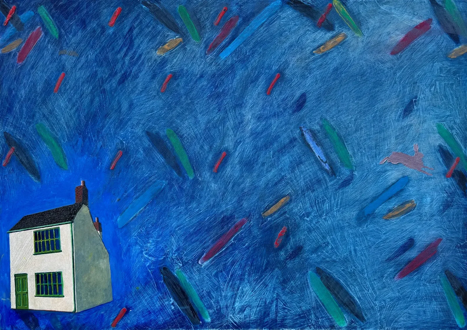 From Small Beginnings by Mark Painter — Oil paint on wooden panel, 84.1 × 59.4 cm (2026) from the series The Spaces in Between
