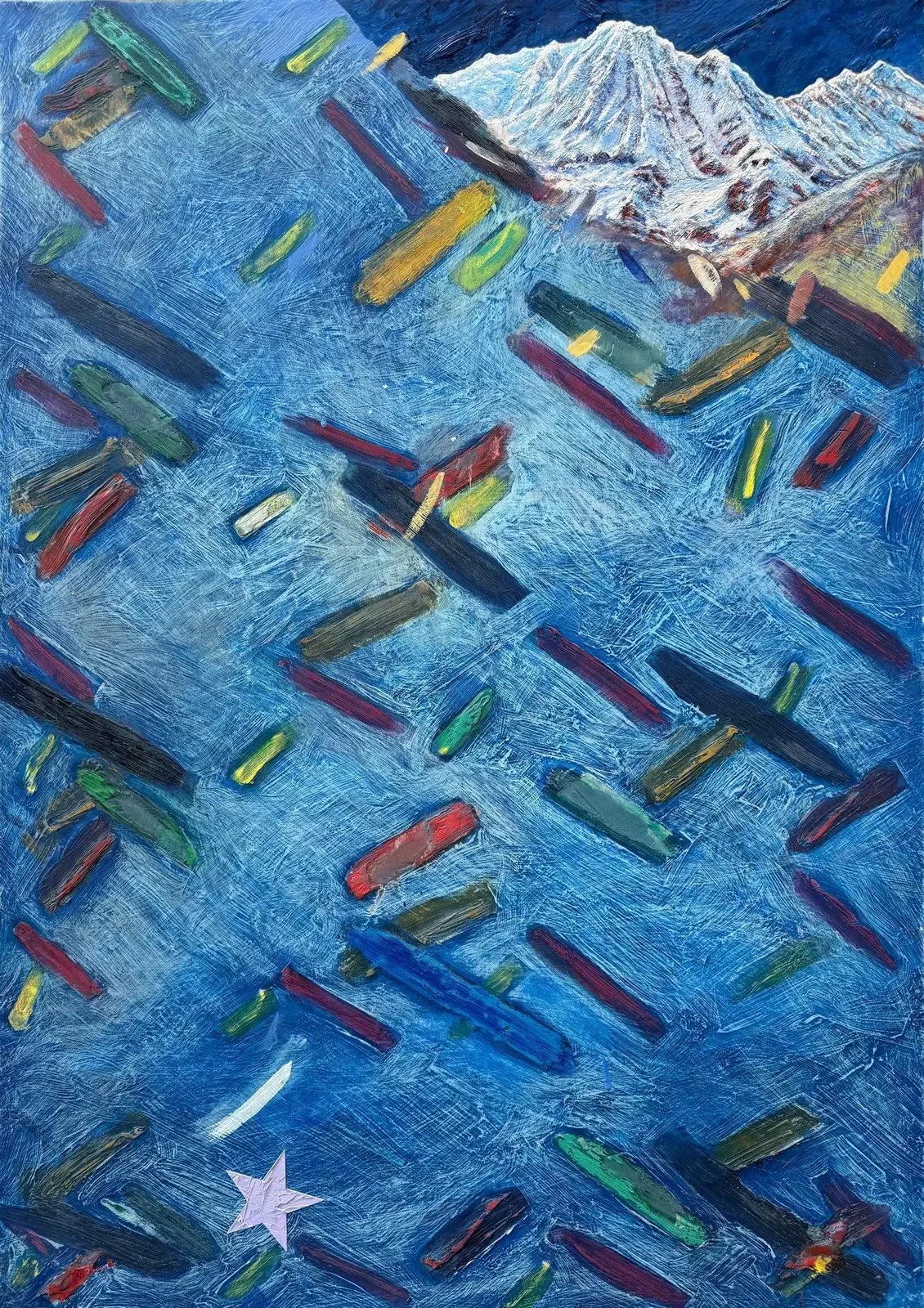 Big Endings by Mark Painter — Oil paint on wooden panel, 59.4 × 84.1 cm (2026) from the series The Spaces in Between