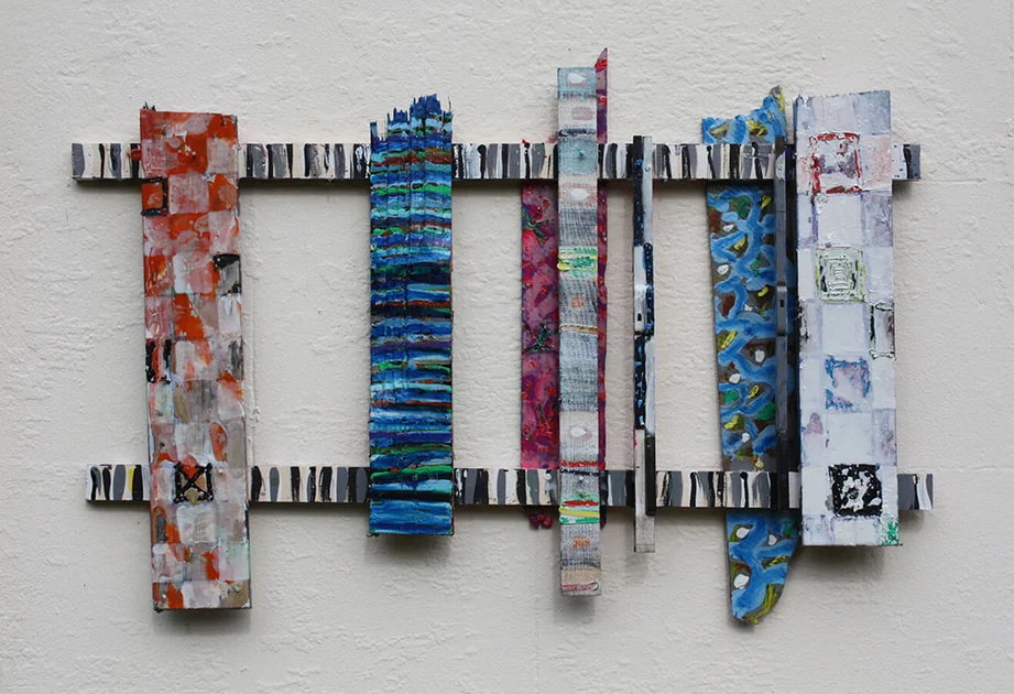 Fence 04 by Mark Painter — Mixed Paint on Reclaimed Wood (2005-11)