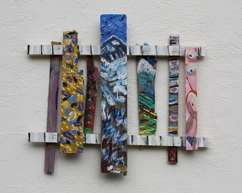 1987 by Mark Painter — Mixed Paint on Reclaimed Wood (2005-11)