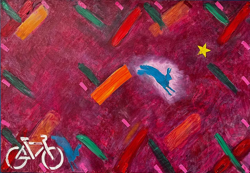 Schrödinger's Rabbit by Mark Painter — Oil on Wood (2024)