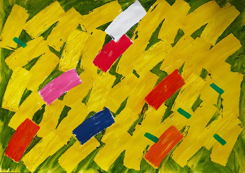 Quanta 1 by Mark Painter — Acrylic on Paper (2025)
