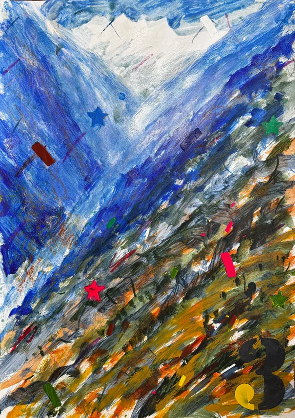 Trek To ABC 1 by Mark Painter — Acrylic on Paper (2025)