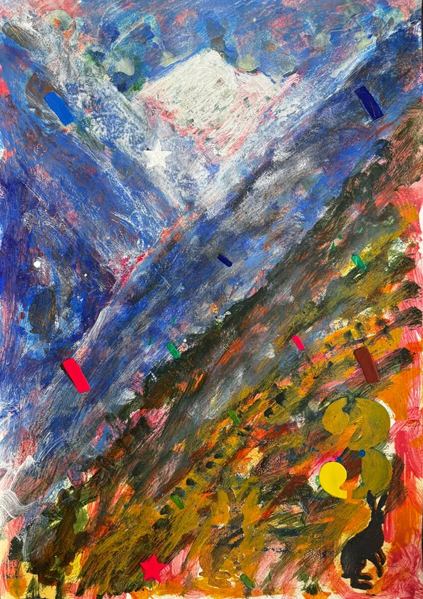 Trek To ABC 2 by Mark Painter — Acrylic on Paper (2025)