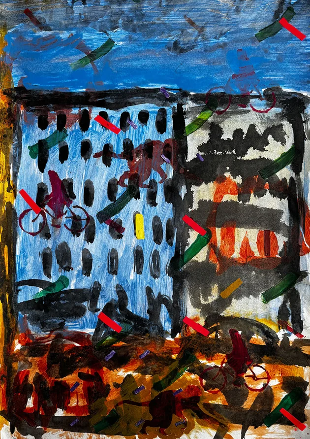 Jingle Jangle Morning by Mark Painter — Acrylic on Paper (2025)