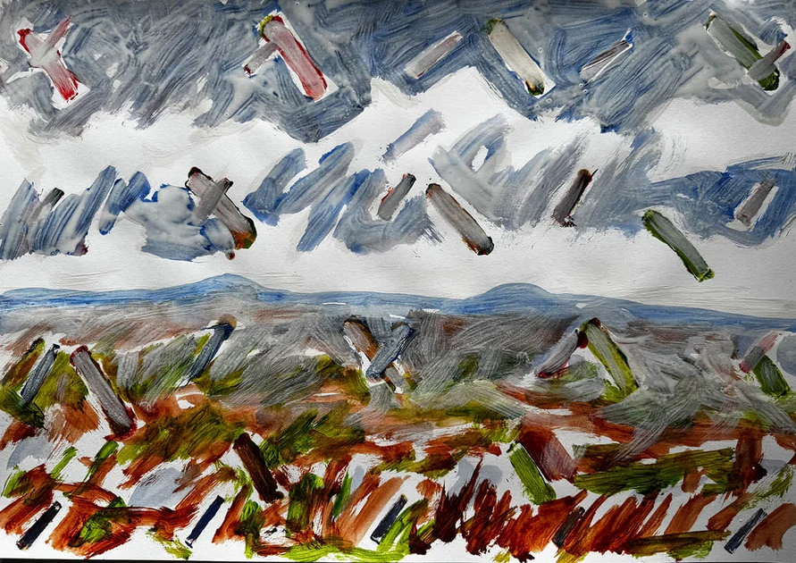 Glimpse by Mark Painter — Acrylic on Paper (2025)