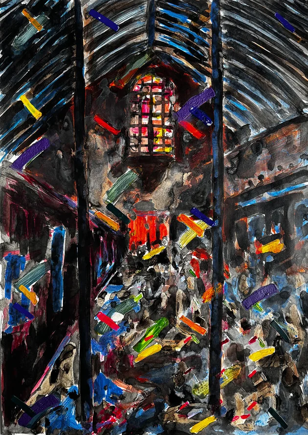 Madras Egmore by Mark Painter — Acrylic on Paper (2025)