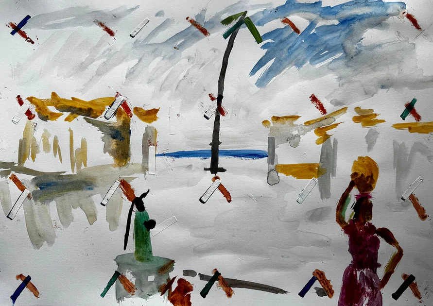 The Water Pump by Mark Painter — Acrylic on Paper (2025)