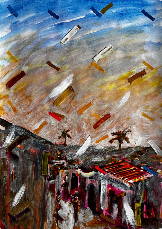Night View by Mark Painter — Acrylic on Paper (2025)