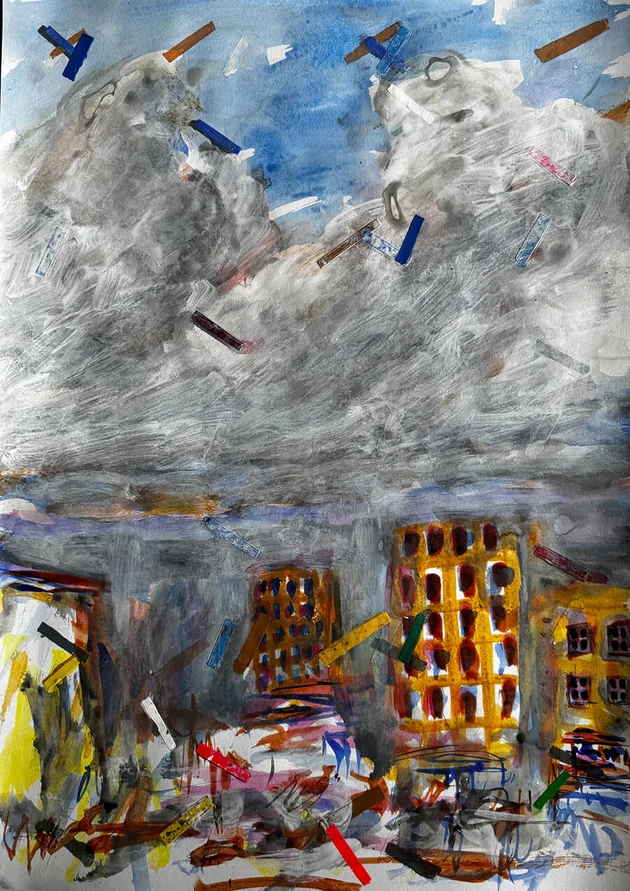 Tired of Town by Mark Painter — Acrylic on Paper (2025)