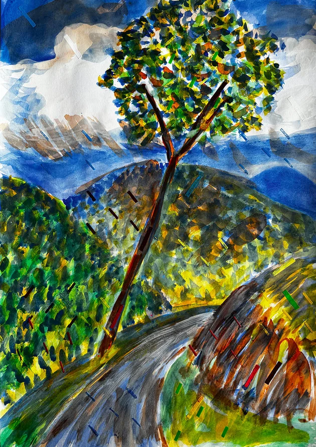 Walk by Mark Painter — Acrylic on Paper (2025)