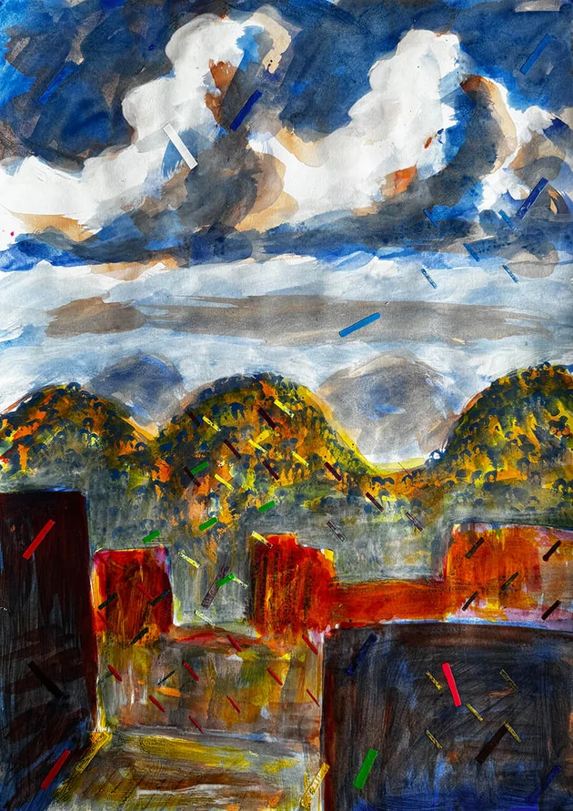 In and Out of Consciousness by Mark Painter — Acrylic on Paper (2025)