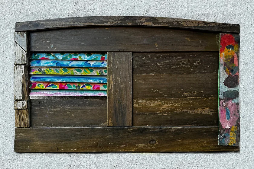 Harrington Sound by Mark Painter — Reclaimed Wood and Salvaged Paint (2024)