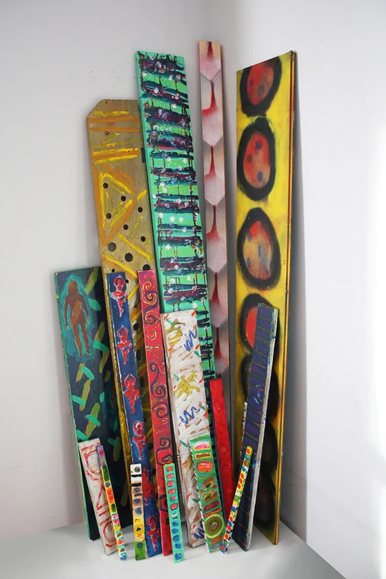 Local Group by Mark Painter — Reclaimed Wood and Recycled paint (2016)