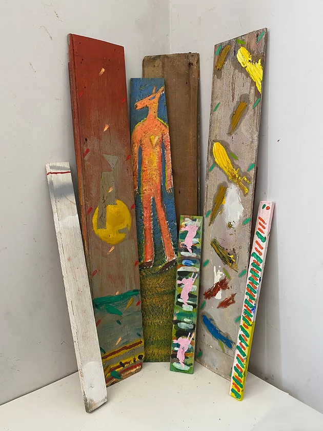 Picnic by Mark Painter — Reclaimed Wood and Recycled paint (2023)